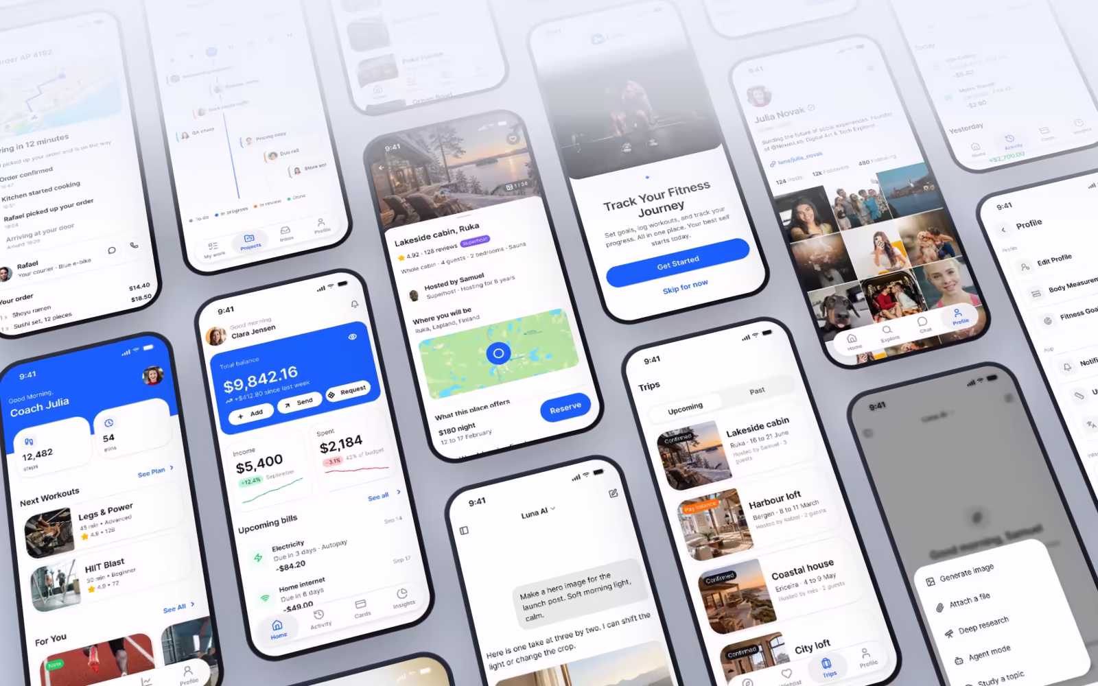Luna Finance screens switching from light to dark mode